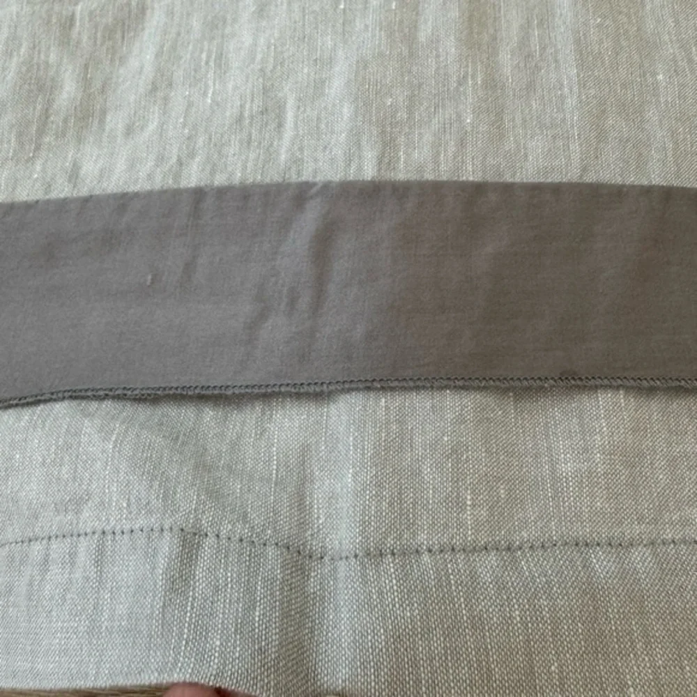 Pottery Barn‎ Queen Grand Lit Cotton Linen Blend Gray Bedskirt